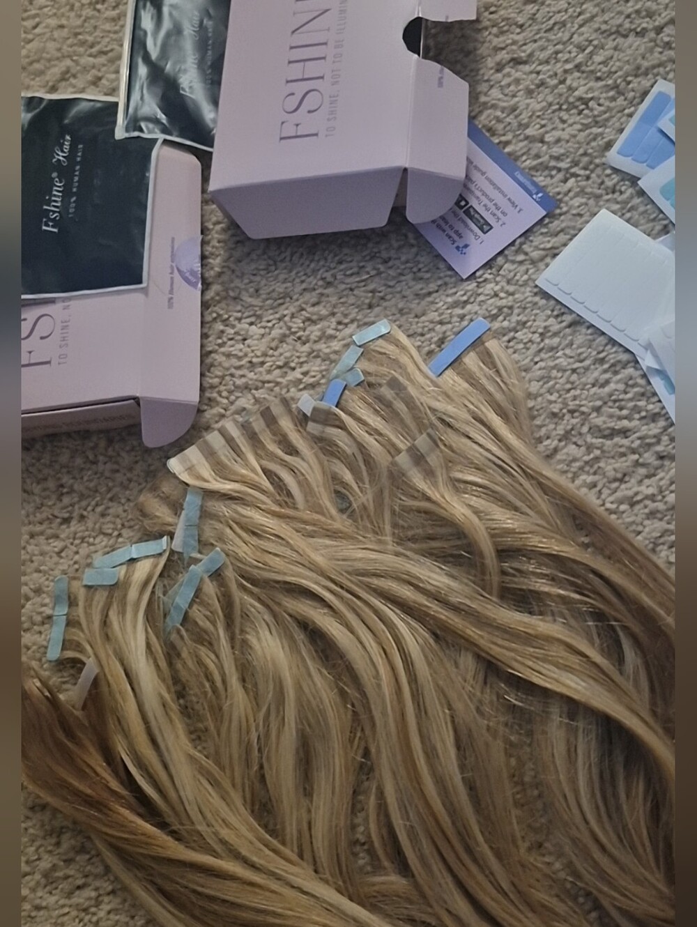 2 50 Grams Of Blonde Hair Extentions With Extra Tape And Tool